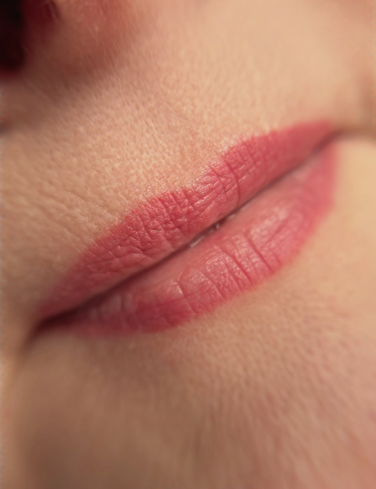 Abgeheilte Lippenpigmentierung in einem natürlichen Ton
